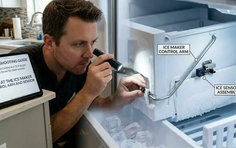 Look at the Ice Maker Control Arm and Sensor
